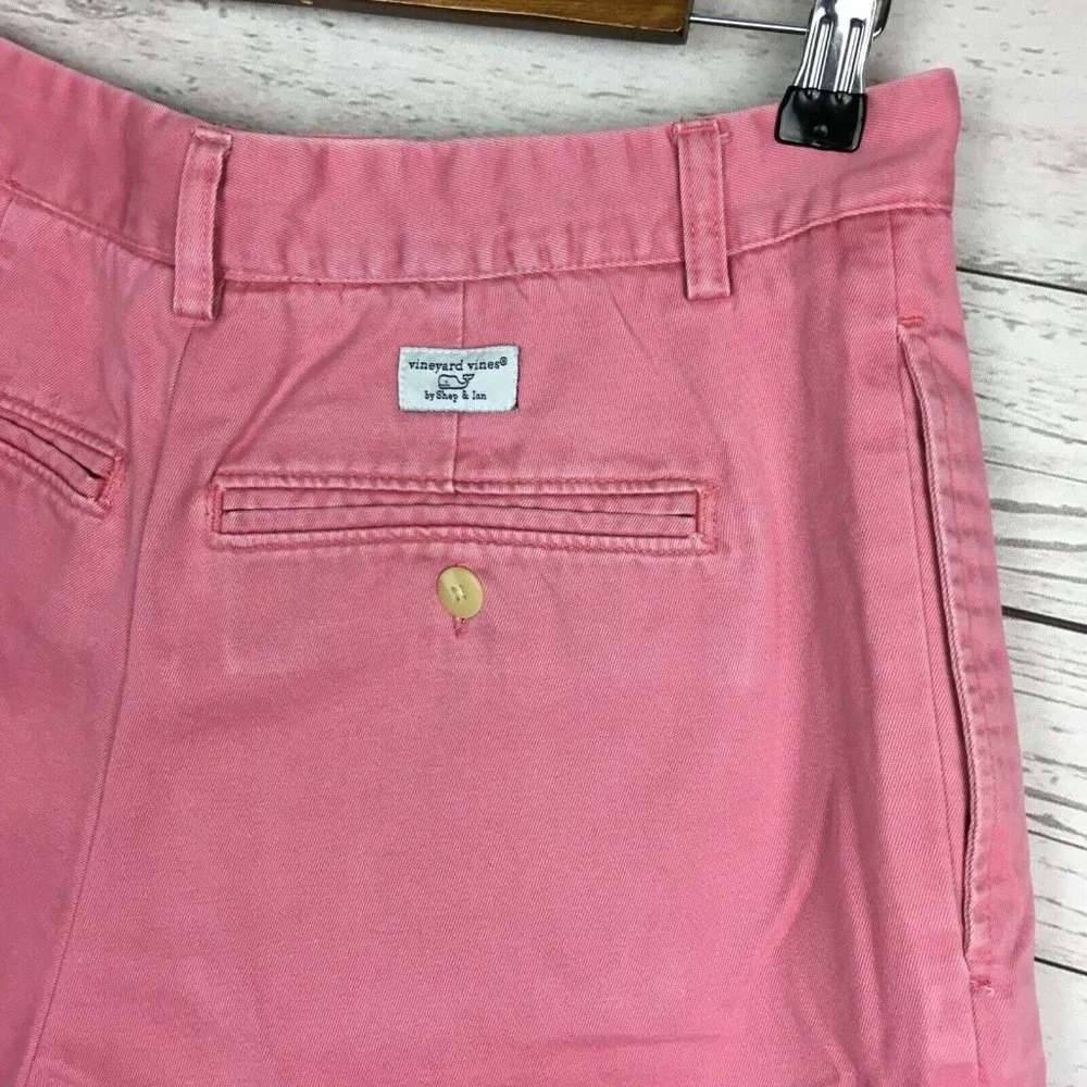 Vineyard Vines Mens 31 32 Shorts Pink Pleated Front Cotton Summer Altered Waist‎